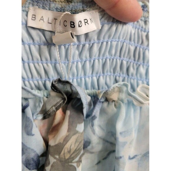 Baltic Born Amalfi Smocked Maxi Dress 1XL Blue Floral Off Shoulder Ruffle NWT - Picture 3 of 9